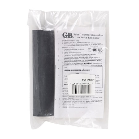 Gb Gardner Bender 1-1/8 in. D Heat Shrink Tubing Black 1 pk HWT-1138